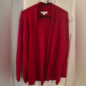Liz Claiborne Red Ribbed Crew Neck Sweater XL